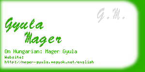 gyula mager business card